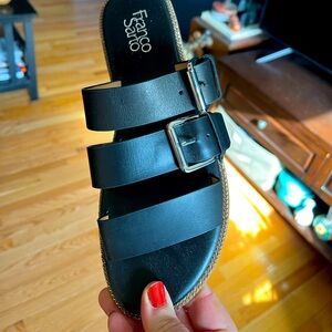 Size 10 New in Box Franco Sarto black leather dressy sandals